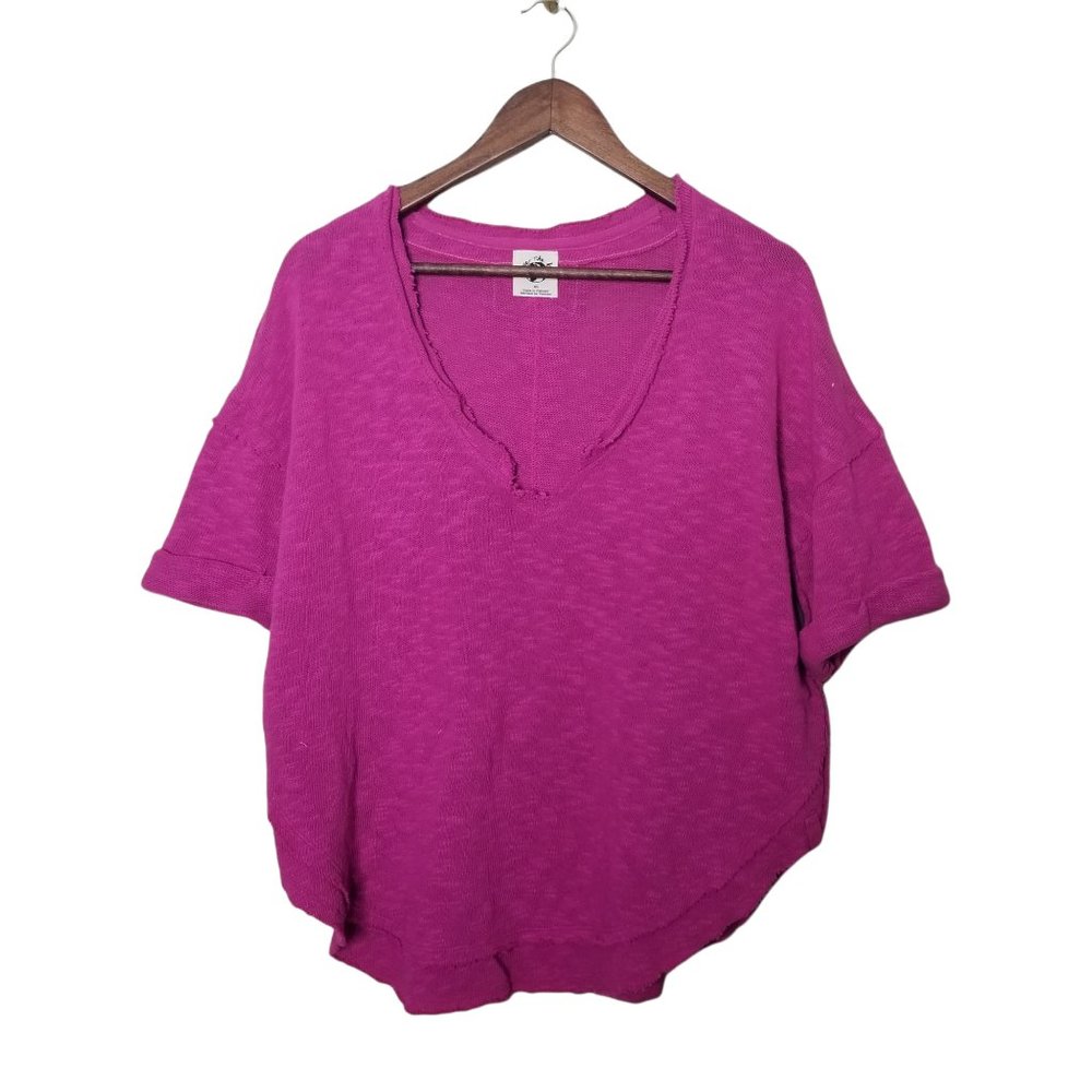 Free People We the Free Womens Pink Slouchy Tee XS